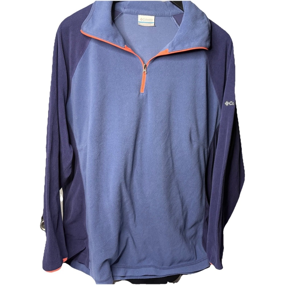 COLUMBIA Women's Plus Size 3XL Blue 1/4 Zip Soft Lightweight Fleece Jacket